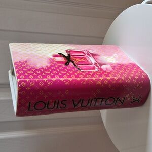 LV Themed Pink Ceramic Book Vase - Chic Home Deco